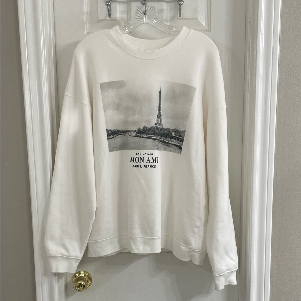 Grayson Threads White Crewneck Sweatshirt Size M
